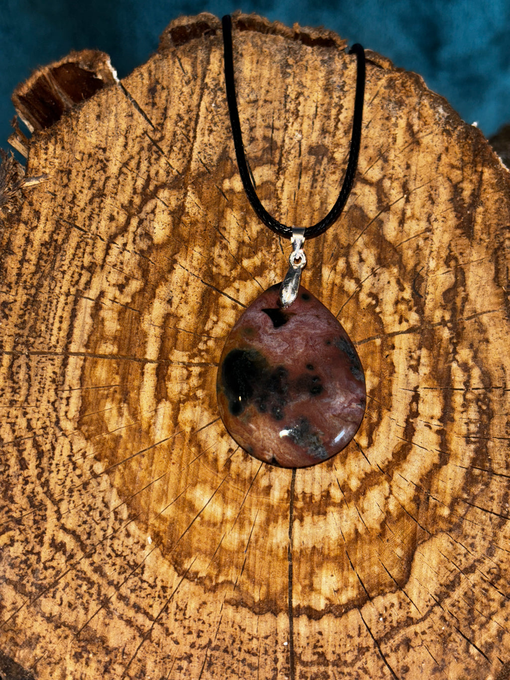 Pinkish-Red Ocean Jasper Pendant