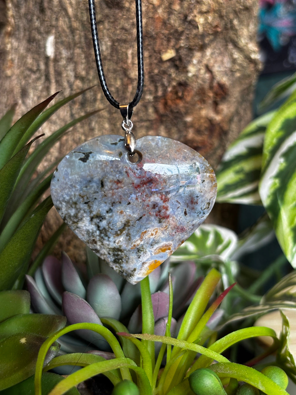 Ocean Jasper Heart Pendant (Larger Size)