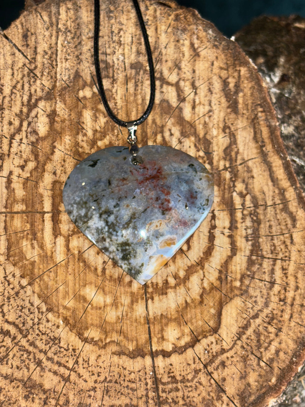 Ocean Jasper Heart Pendant (Larger Size)