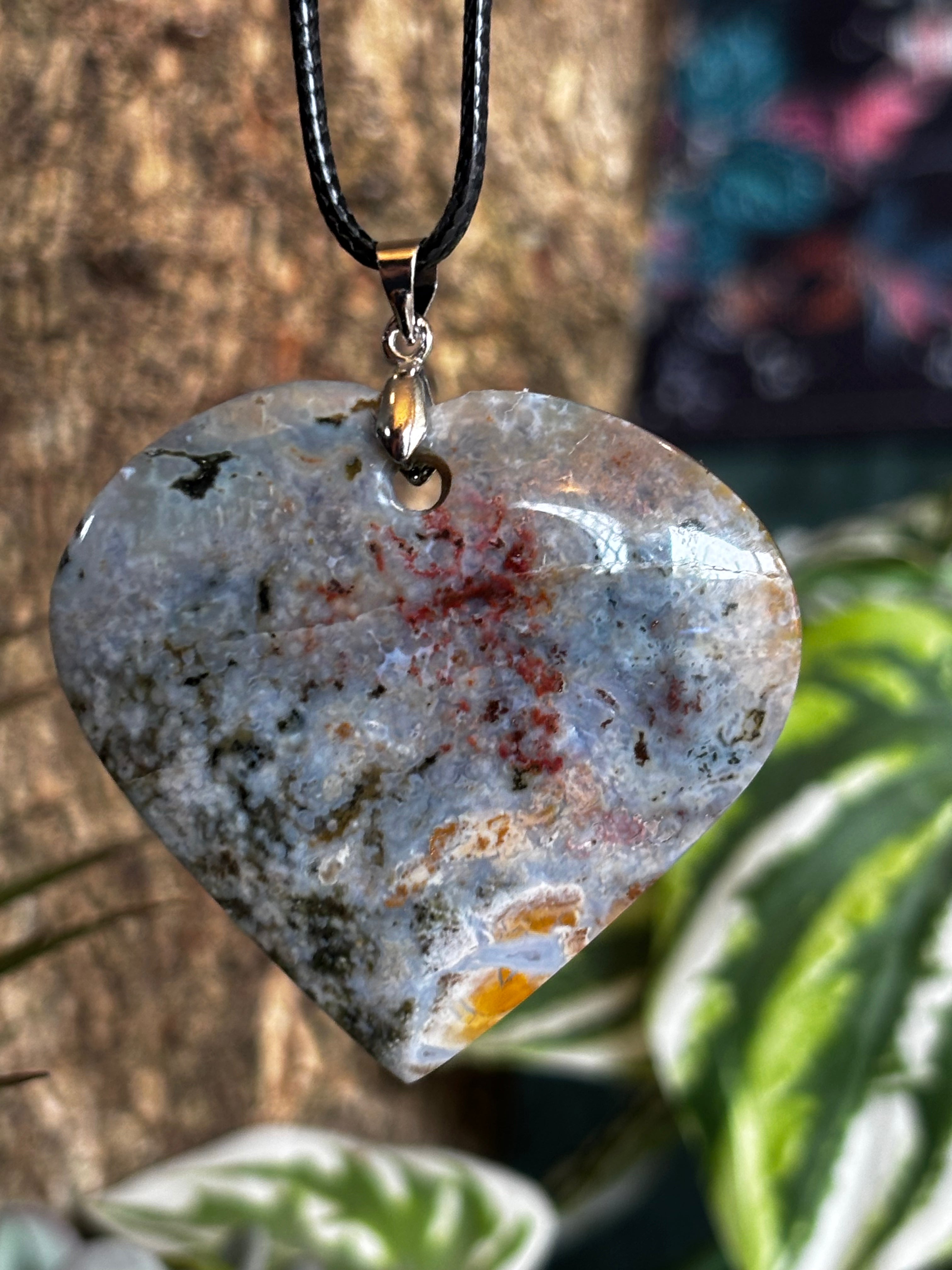 Ocean Jasper Heart Pendant (Larger Size)