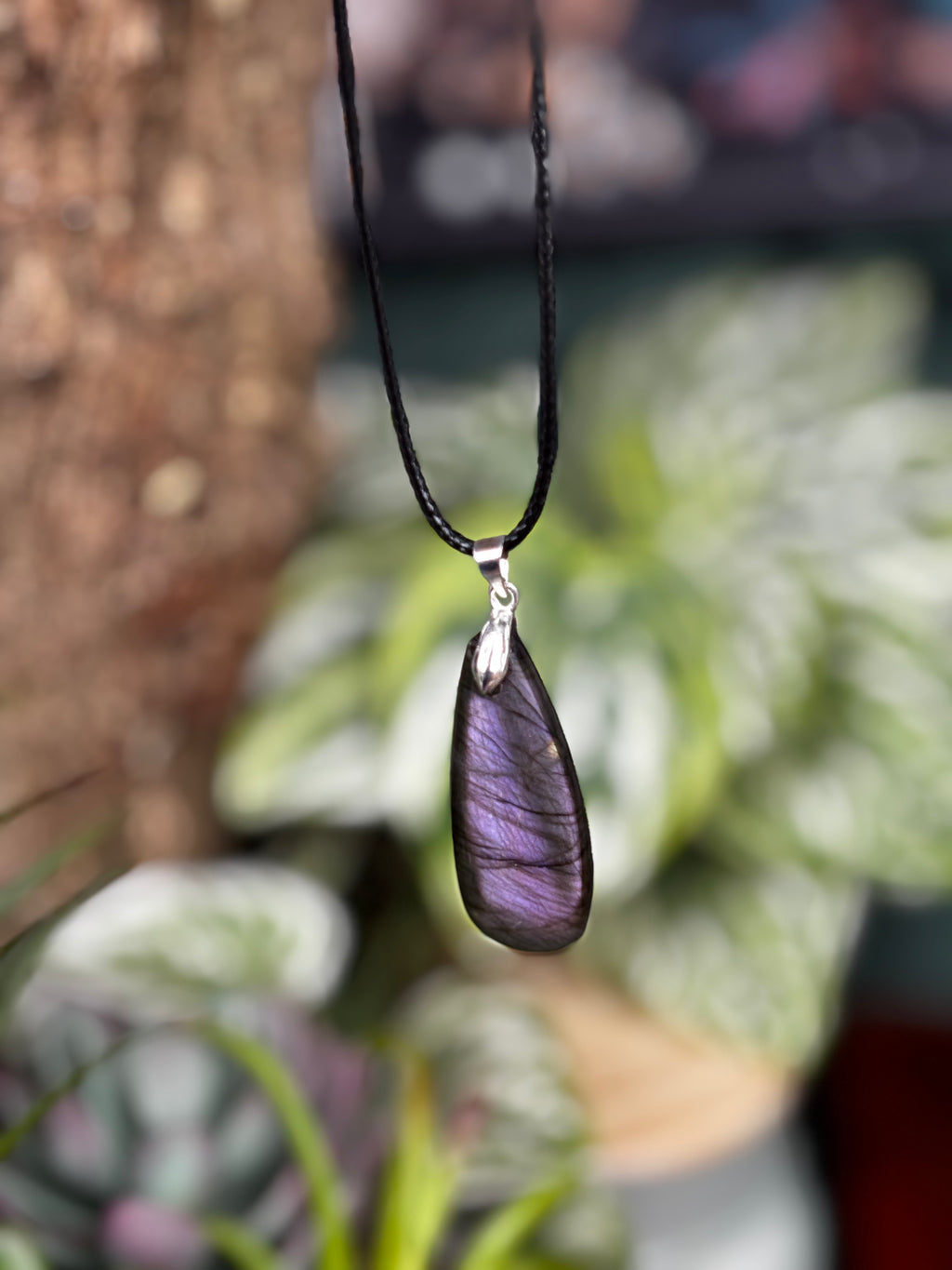 Purple Flash Labradorite Pendant