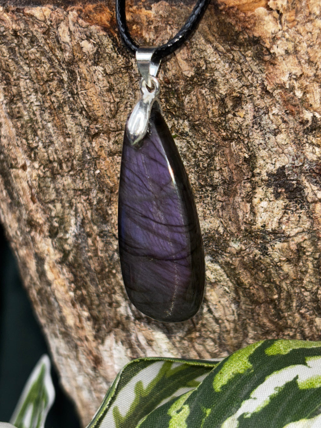 Purple Flash Labradorite Pendant