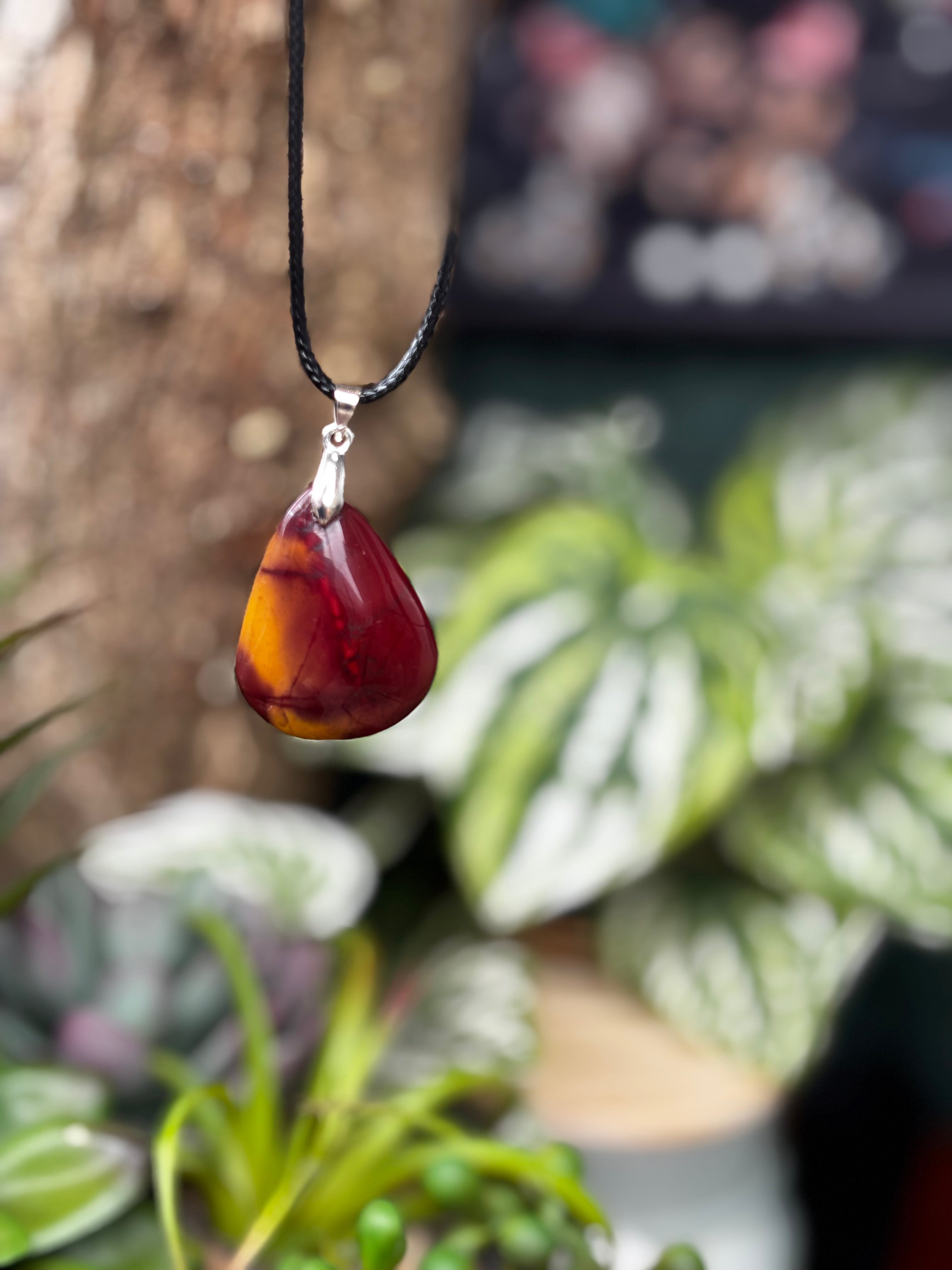 Mookaite Pendant Rich Burgundy and Yellow