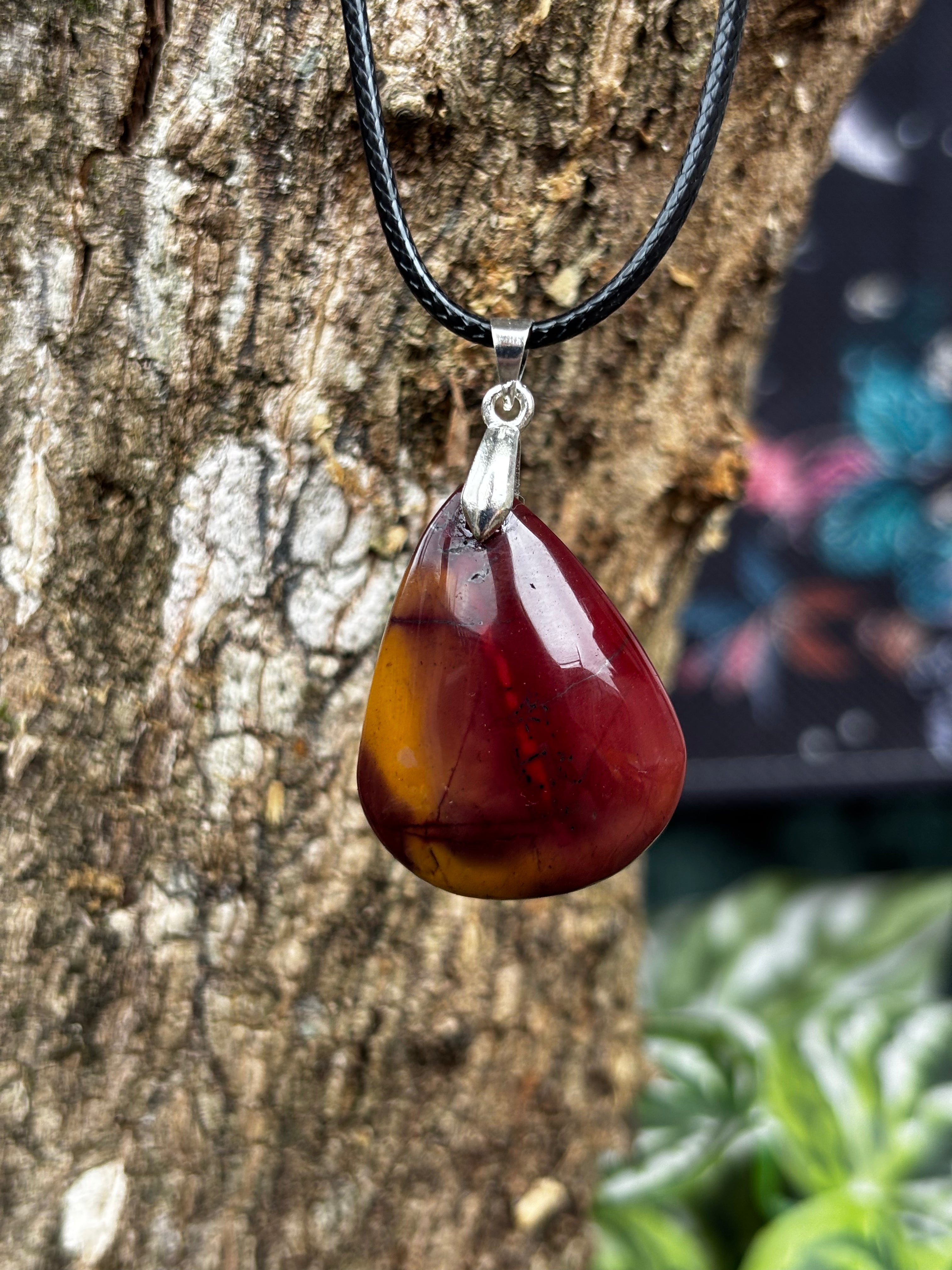 Mookaite Pendant Rich Burgundy and Yellow