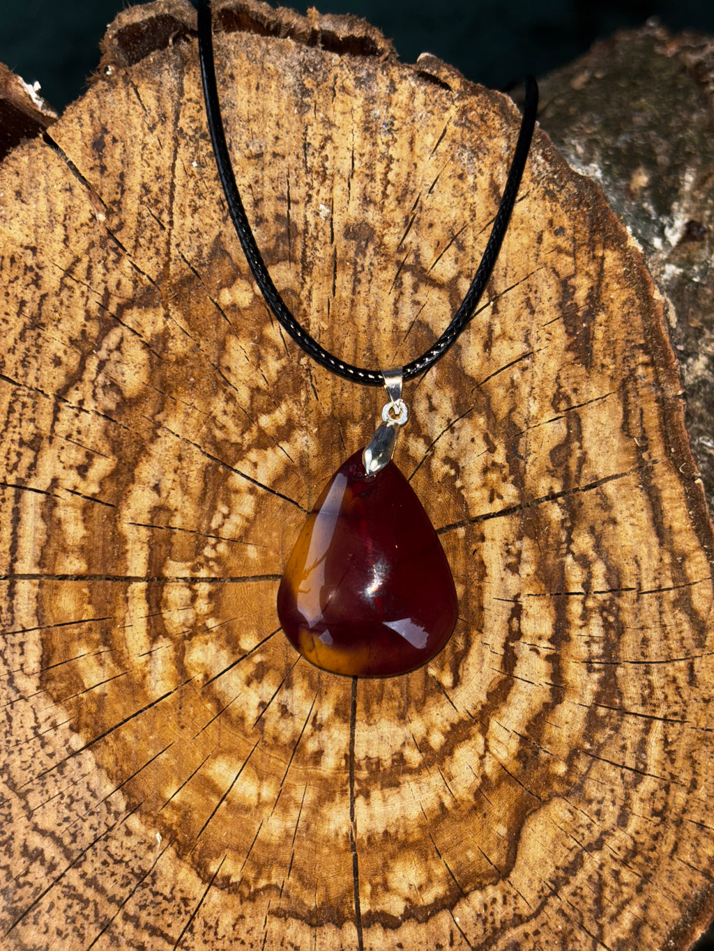 Mookaite Pendant Rich Burgundy and Yellow