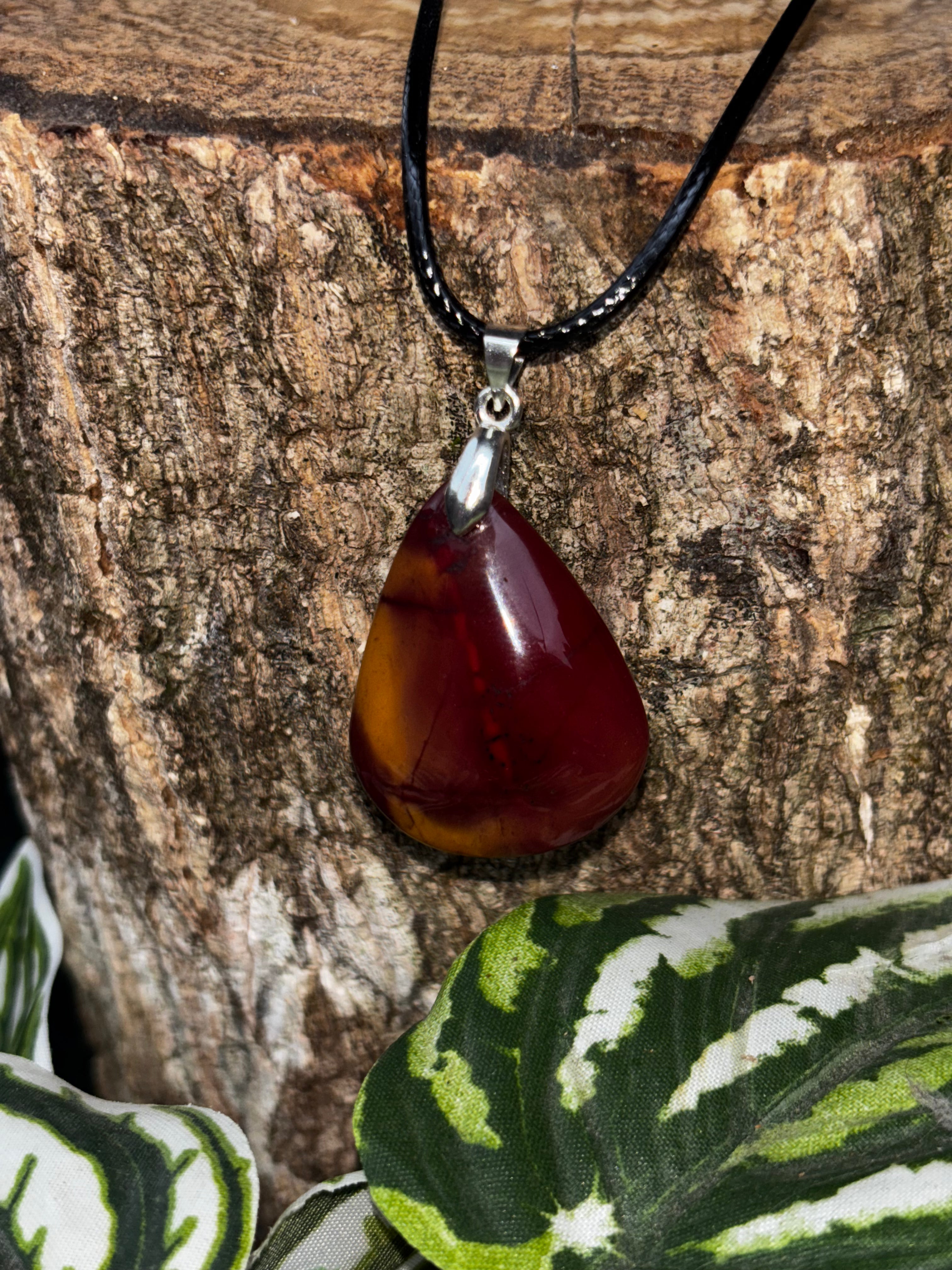 Mookaite Pendant Rich Burgundy and Yellow