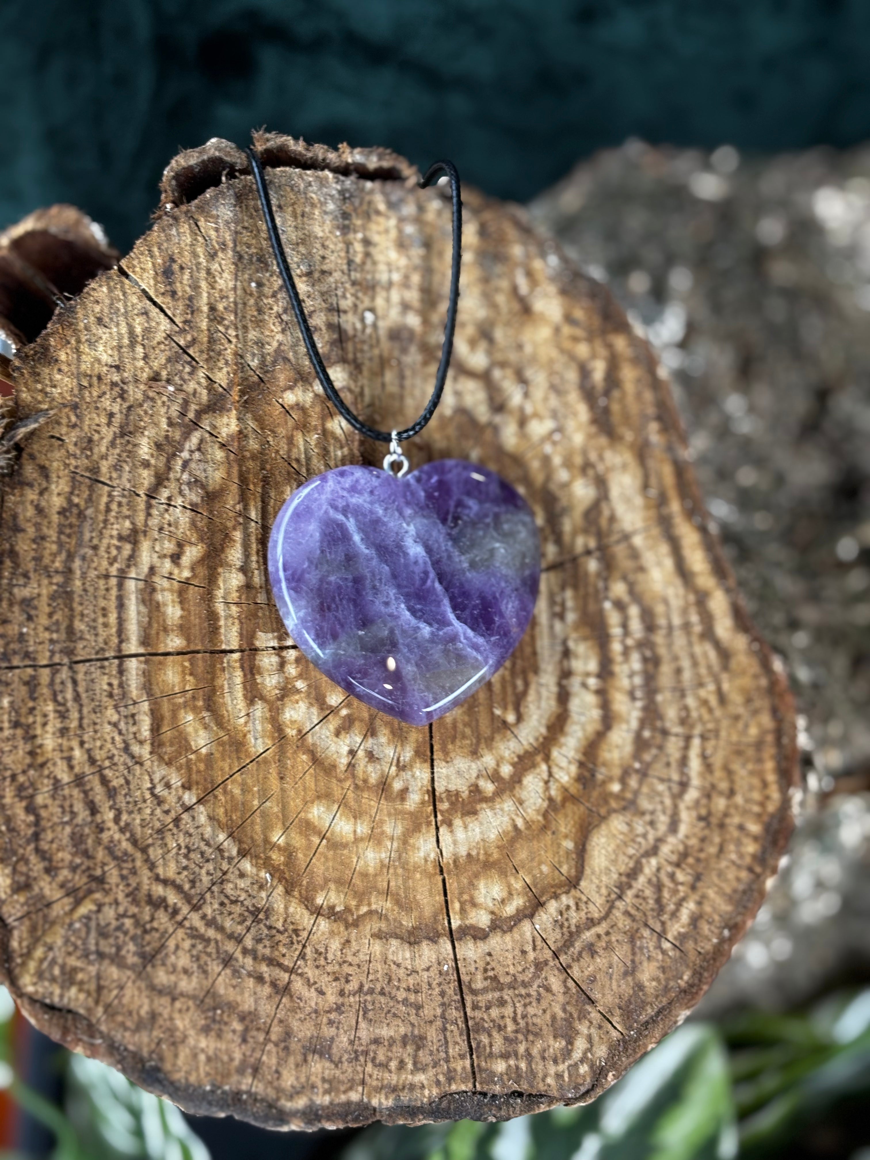 Worry Stone Pendant Amethyst