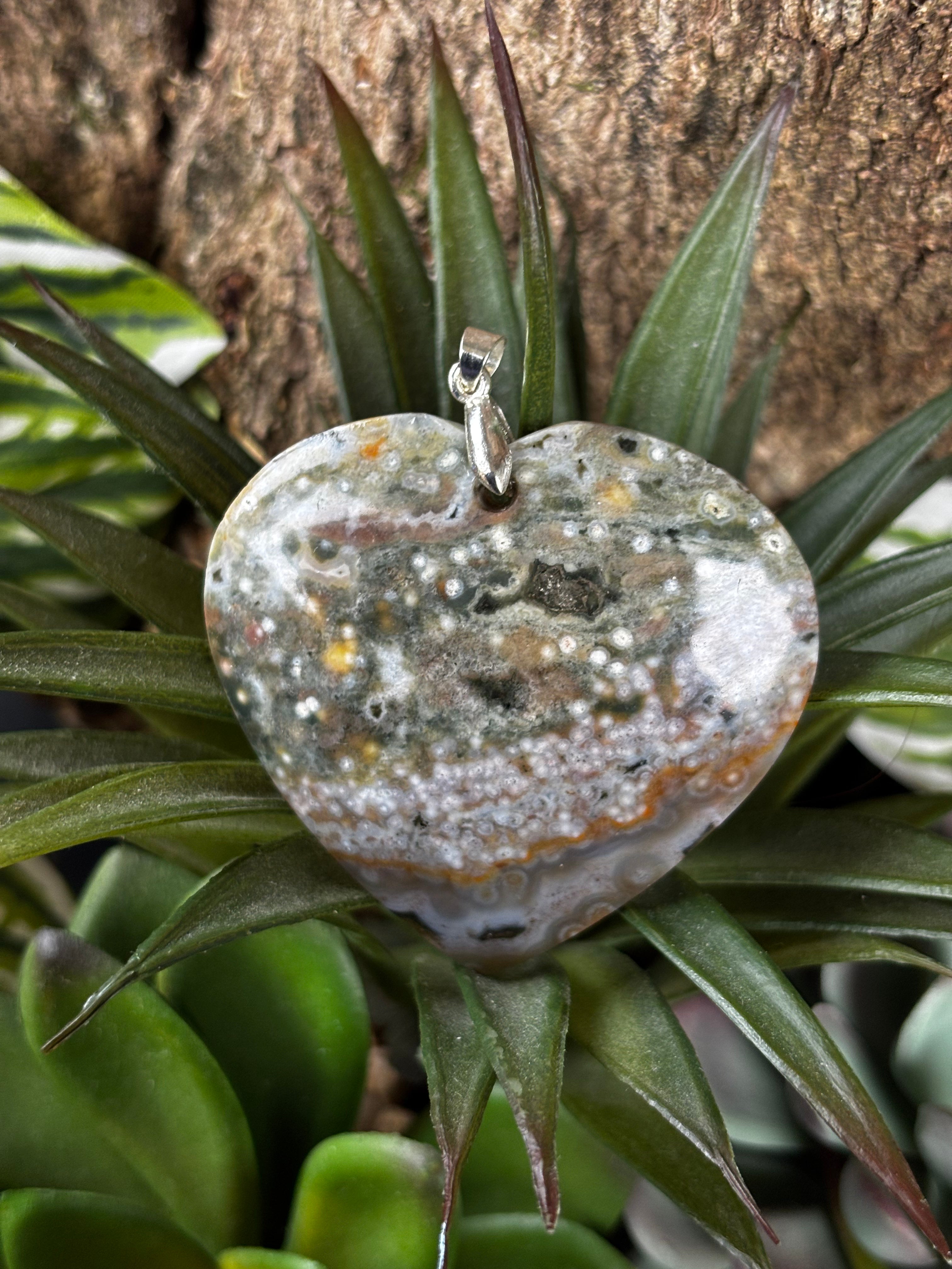 Ocean Jasper Orbicular Heart Pendant