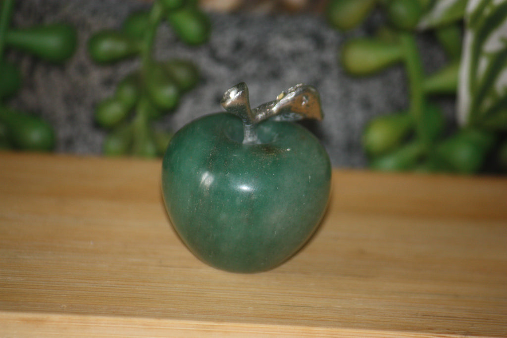 Green Aventurine Apple Carving