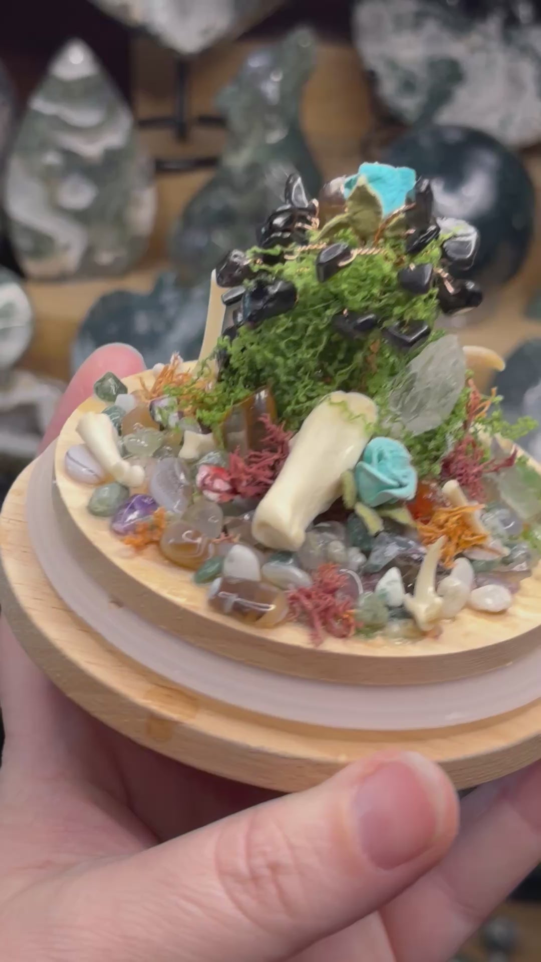 The Weeping Willow Crystal Graveyard Curio Dome