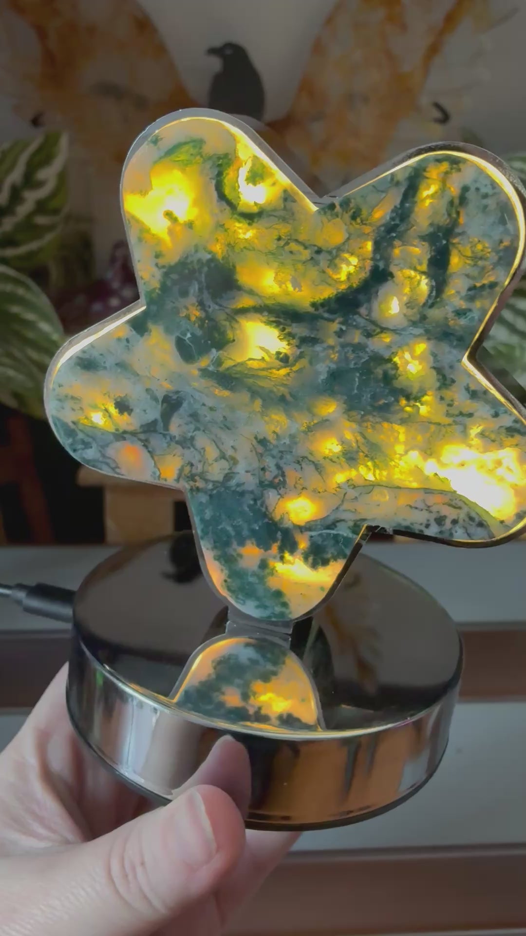 Moss Agate Star Lamp (USB)