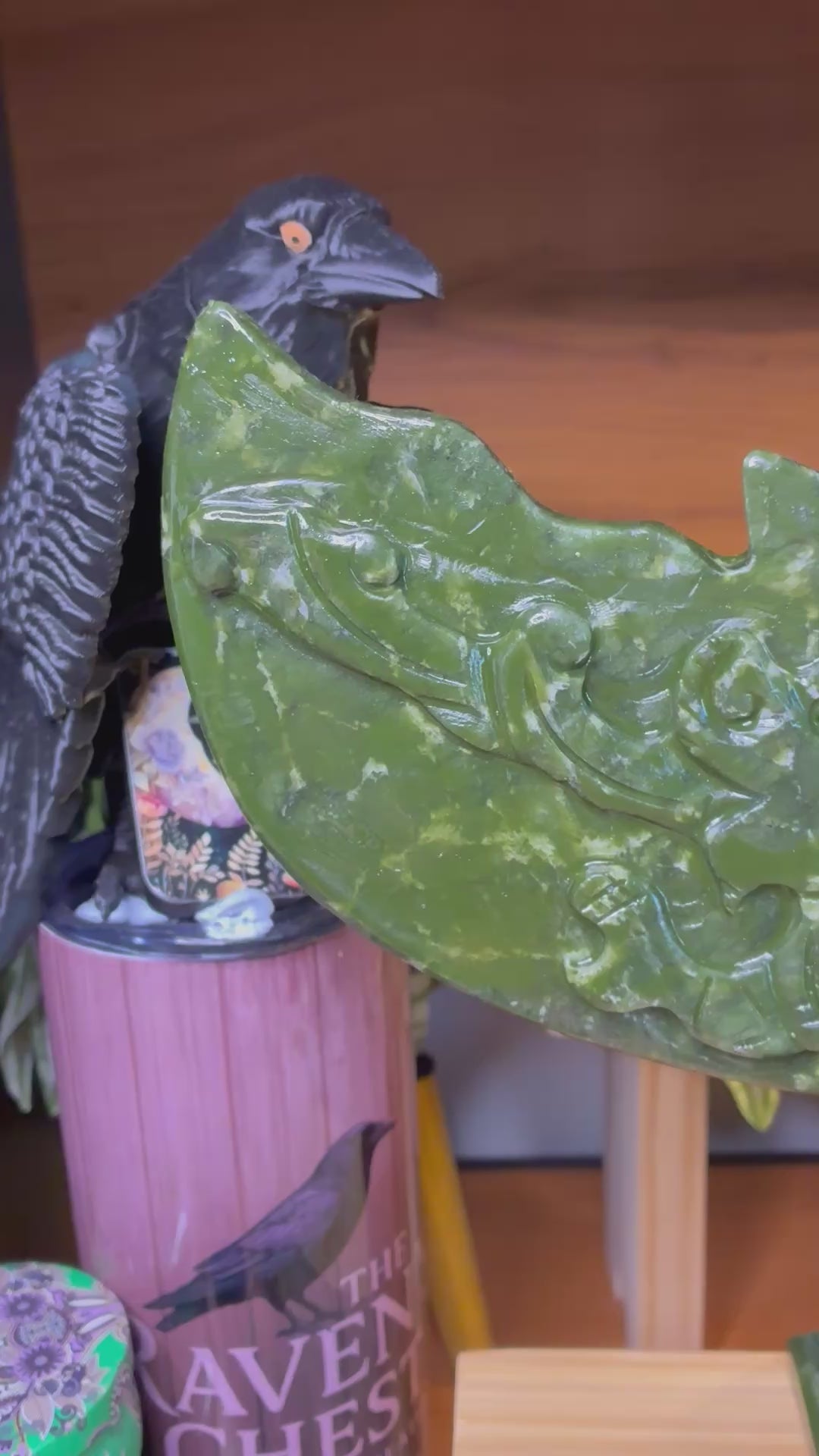 Green Jade Sword on Stand 1