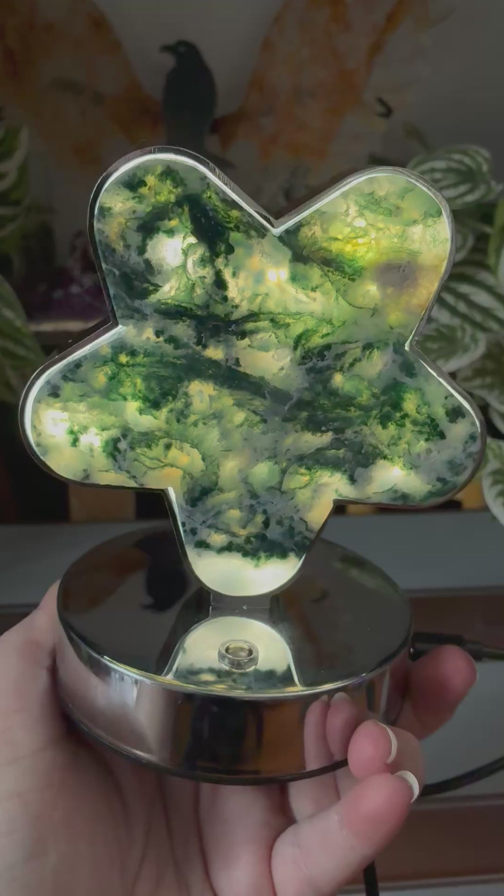 Moss Agate Star Lamp (USB)