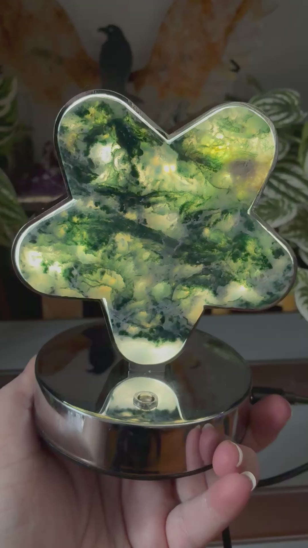 Moss Agate Star Lamp (USB)