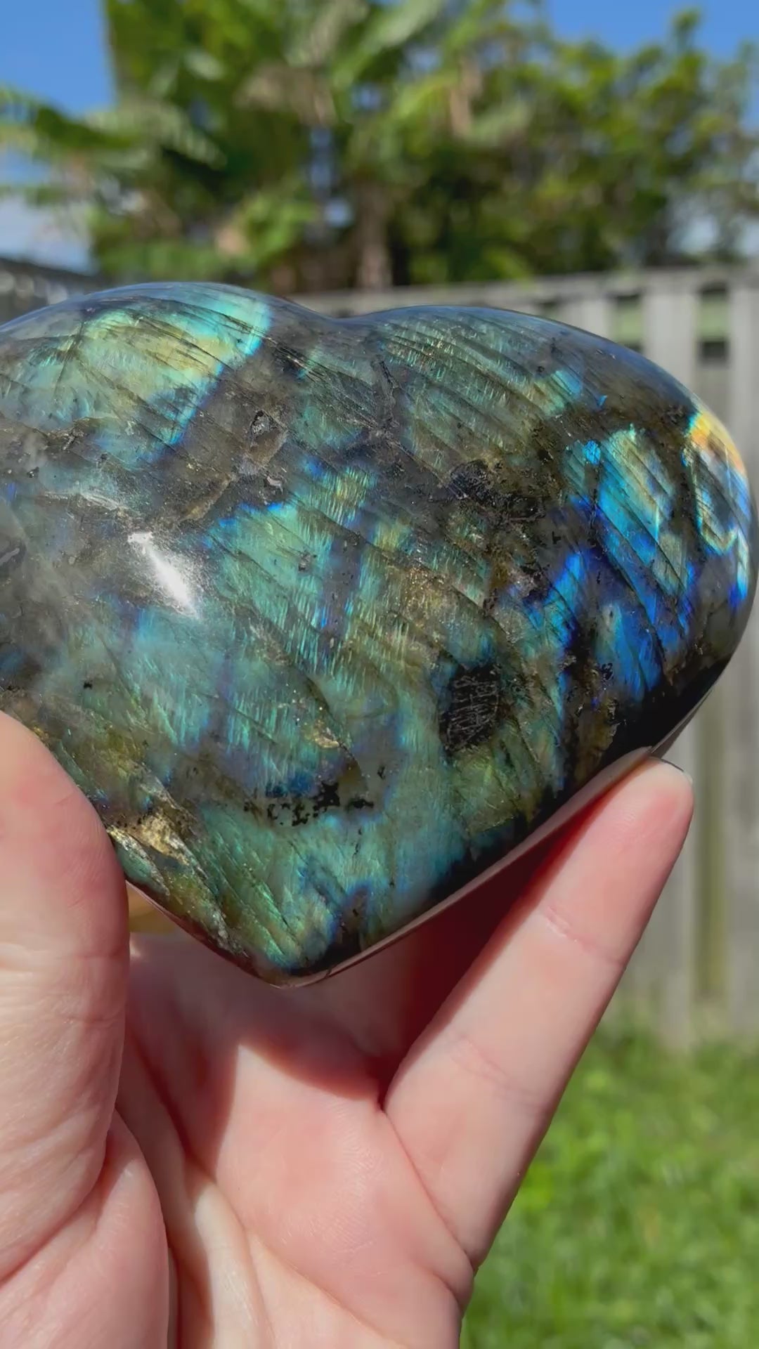 Labradorite Heart