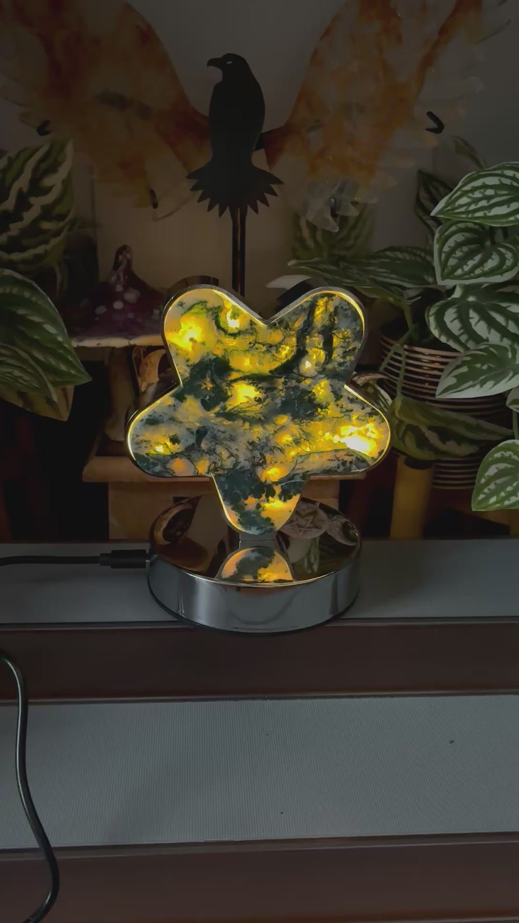 Moss Agate Star Lamp (USB)